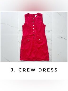 J. Crew dress size 4 red orange linen gold shift